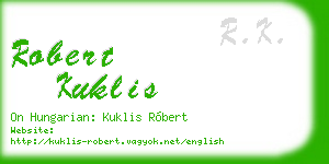robert kuklis business card
